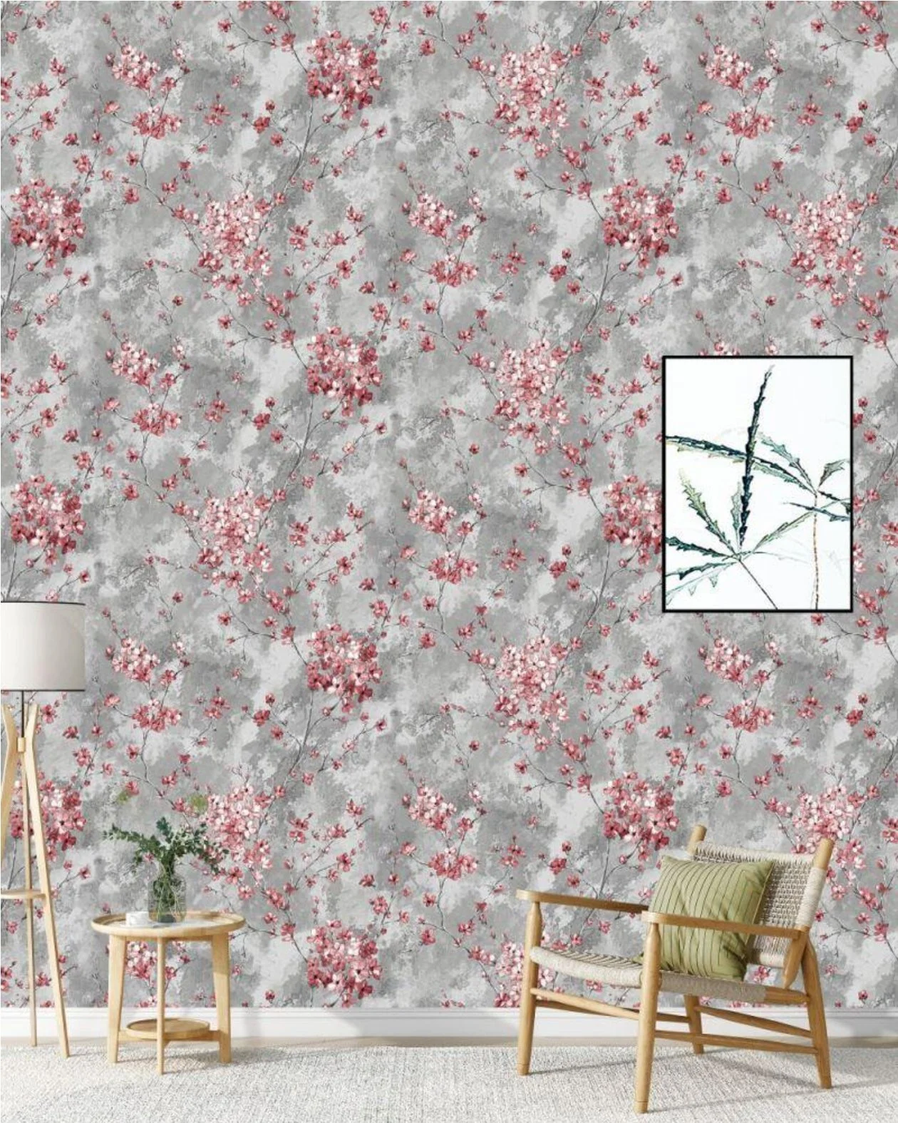 Flower Design 3D Texture Wallpaper Compatible with Wall | Material PVC, 9.5 Meter Length